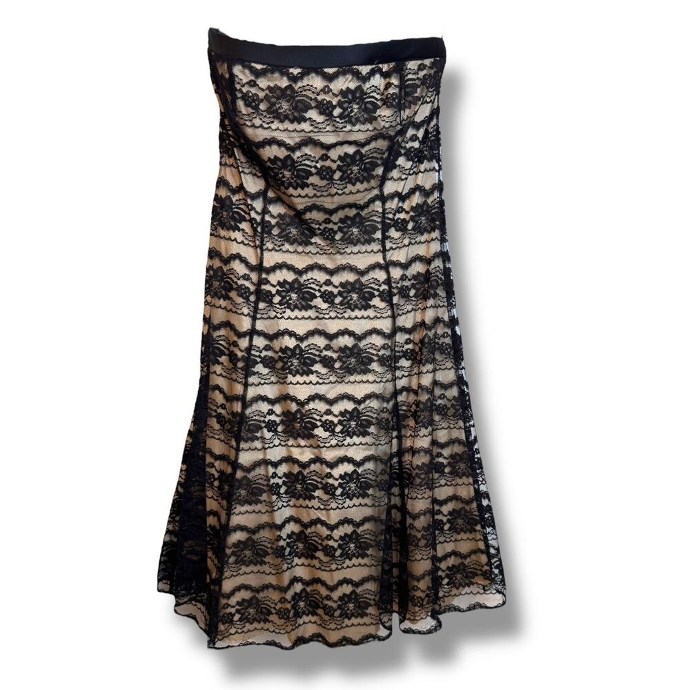 Niki Livas Black Lace Lined Halter Dress Corset Lace Back Size 4 VTG USA